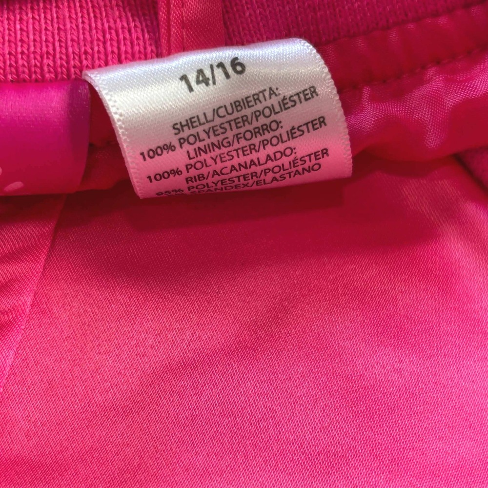 Barbie Girls Pink Varsity Bomber Jacket Glitter Ombre Sleeves Size 14/16 NWT - Picture 3 of 7
